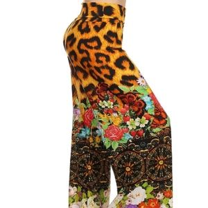 Womens Leopard High Waist Abstract Leggings